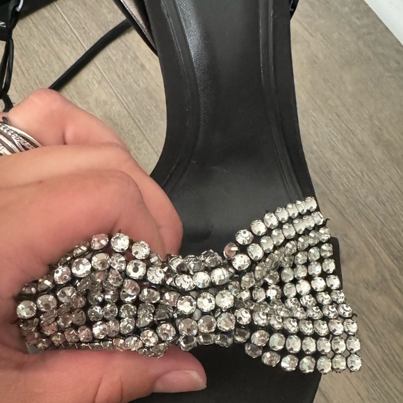 Zara rhinestone bow heels NWOT - Picture 3 of 8